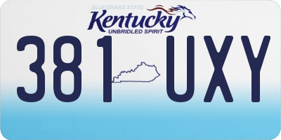 KY license plate 381UXY