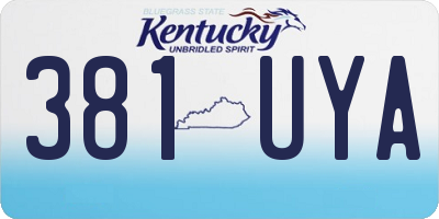 KY license plate 381UYA