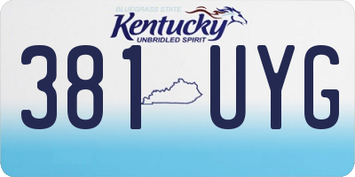 KY license plate 381UYG