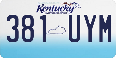 KY license plate 381UYM