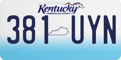 KY license plate 381UYN