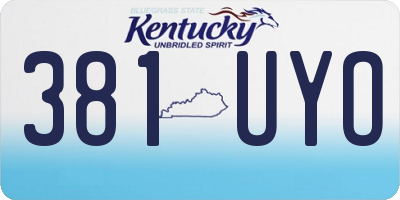 KY license plate 381UYO