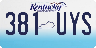 KY license plate 381UYS