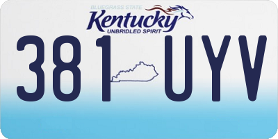 KY license plate 381UYV