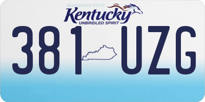 KY license plate 381UZG