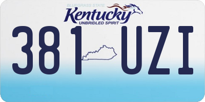 KY license plate 381UZI