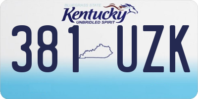 KY license plate 381UZK