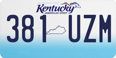 KY license plate 381UZM