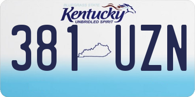 KY license plate 381UZN