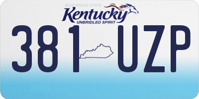 KY license plate 381UZP
