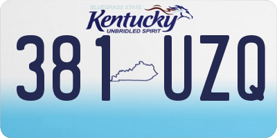 KY license plate 381UZQ