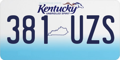 KY license plate 381UZS