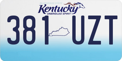 KY license plate 381UZT