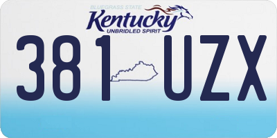 KY license plate 381UZX