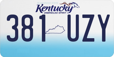 KY license plate 381UZY