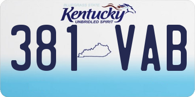 KY license plate 381VAB