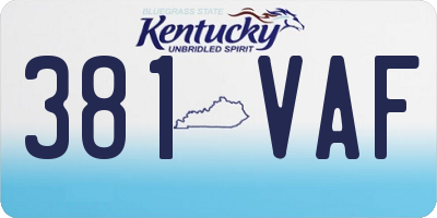 KY license plate 381VAF