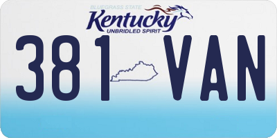 KY license plate 381VAN