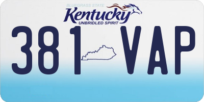 KY license plate 381VAP