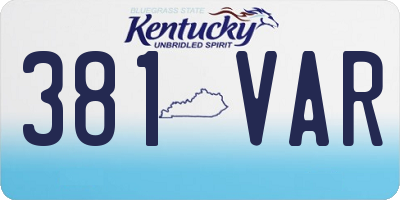 KY license plate 381VAR