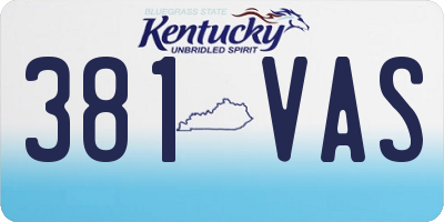 KY license plate 381VAS