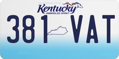 KY license plate 381VAT
