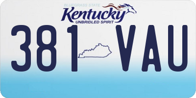 KY license plate 381VAU