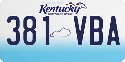 KY license plate 381VBA