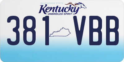 KY license plate 381VBB