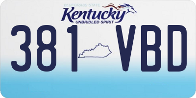 KY license plate 381VBD