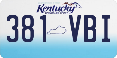 KY license plate 381VBI