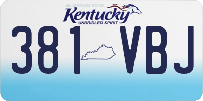 KY license plate 381VBJ