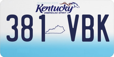KY license plate 381VBK