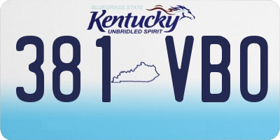 KY license plate 381VBO