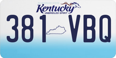 KY license plate 381VBQ