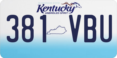 KY license plate 381VBU