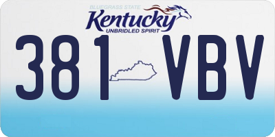 KY license plate 381VBV