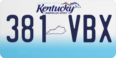 KY license plate 381VBX
