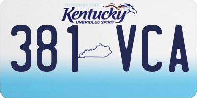 KY license plate 381VCA