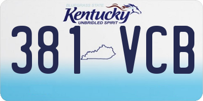 KY license plate 381VCB