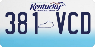 KY license plate 381VCD