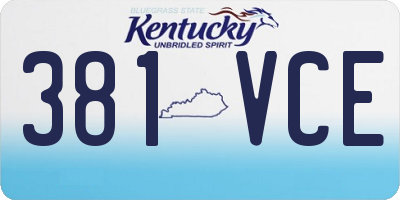 KY license plate 381VCE
