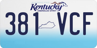 KY license plate 381VCF