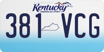 KY license plate 381VCG