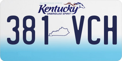 KY license plate 381VCH