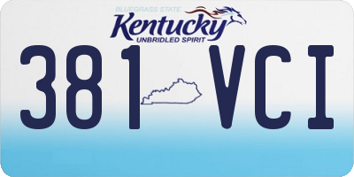 KY license plate 381VCI