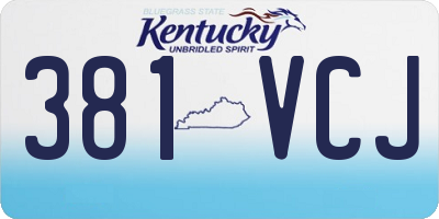 KY license plate 381VCJ