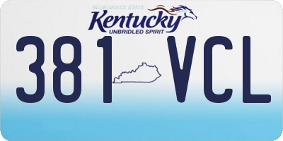 KY license plate 381VCL