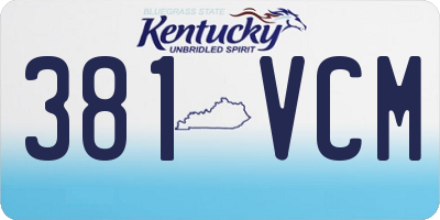 KY license plate 381VCM