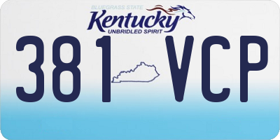 KY license plate 381VCP